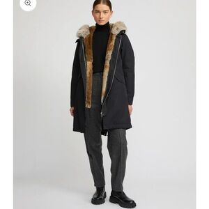Army by Yves Salomon Navy Fox Fur Parka